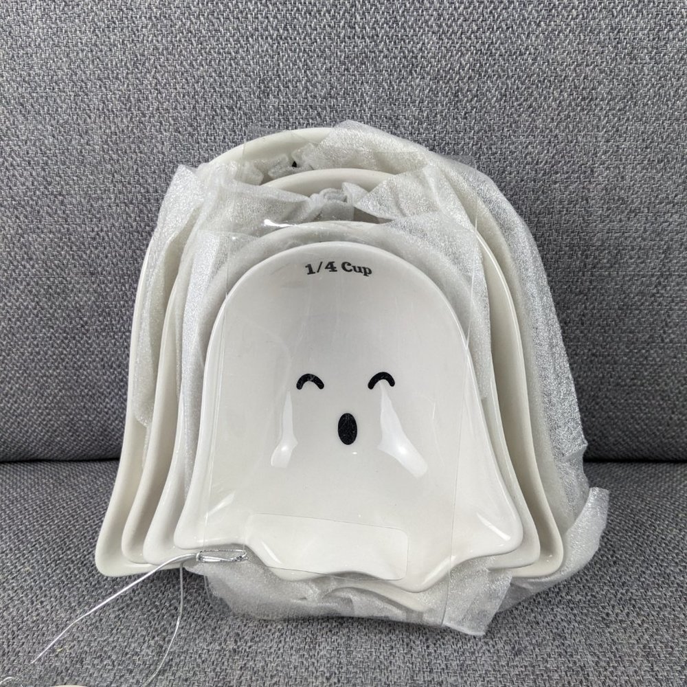 Ghost-Shaped Ceramic Measuring Cups Set - White - Picture 2 of 5